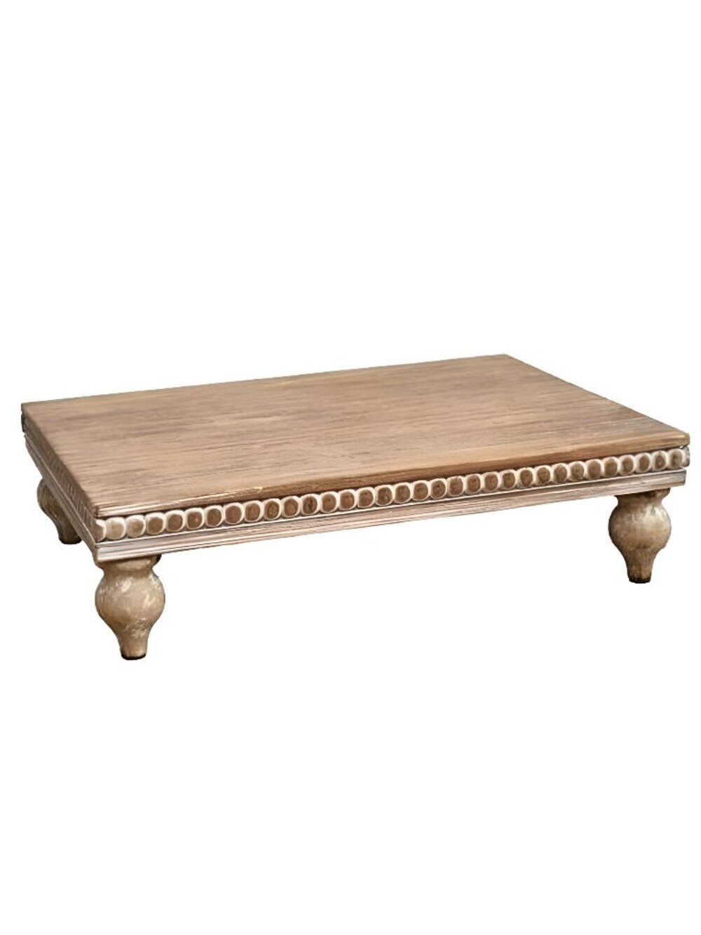 Farmhouse Wood Riser for Display Decorative, Rustic Shabby Chic Tray